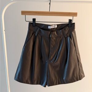 Nonchalant Brown Leather Shorts